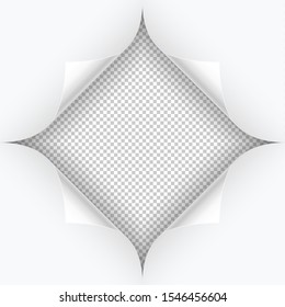 Curved page сorners with shadow. Page break effect. Insert your images. Simple image insertion. Vector illustration.