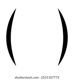 Curved parentheses, punctuation symbol brackets geometric shape contact lenses