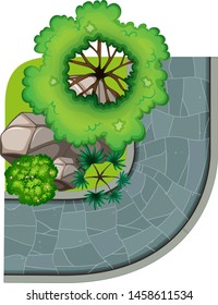 Ilustración aislada de la escena aérea de la ruta curvada