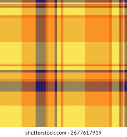 Revisión de fondo de patrón curvado, textura mexicana tartán sin costuras. Tela de sarga de Vector de tela escocesa en la paleta de colores amarillo y naranja.