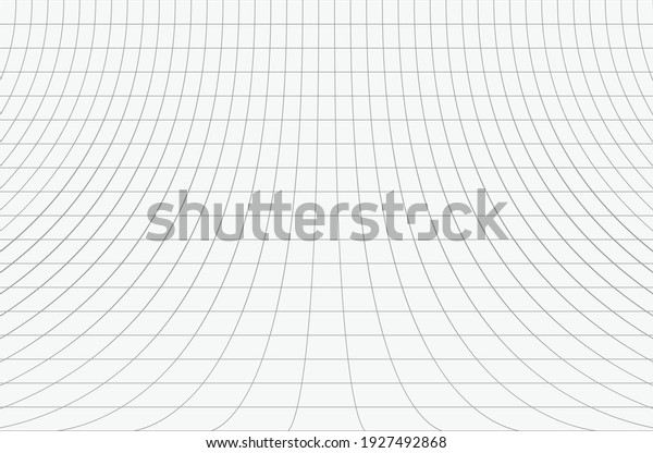 Curved perspective  grid. Curved black lines\
on a white background.
