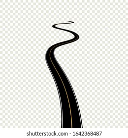 Curved Perspective Road Yellow Markings Highway Stock Vector (Royalty ...