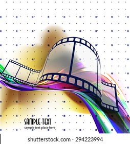 Curved photographic film. Vector