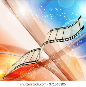 Curved photographic film. Vector