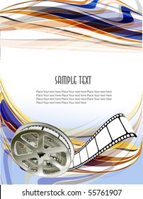 Curved photographic film. Vector