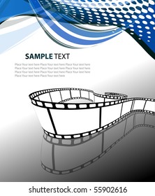 Curved photographic film. Vector