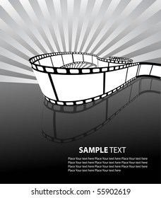 Curved photographic film. Vector