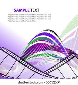 Curved photographic film. Vector