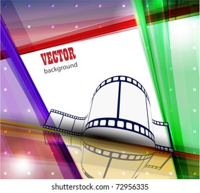 Curved photographic film. Vector