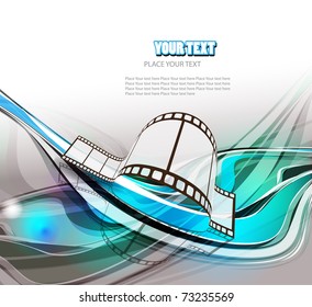 Curved photographic film. Vector
