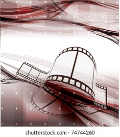Curved photographic film. Vector