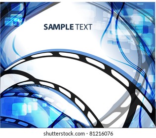 Curved photographic film. Vector