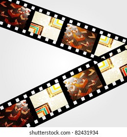Curved photographic film. Vector