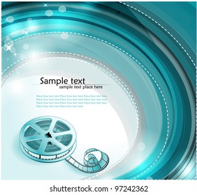 Curved photographic film. Vector