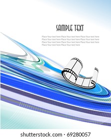 Curved photographic film. Vector illustration