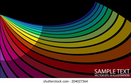 Curved rainbow background abstract illustration - Vector colorful striped background  template