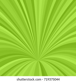 Curved ray burst background - vector graphic design from curved stripes in green tones