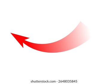 Curved red arrow with bold shape representing motion and strategy in a dynamic visual style.
