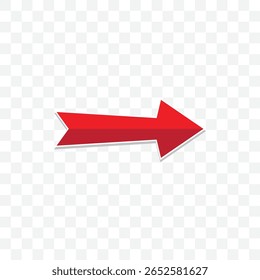 Curved Red Arrow PNG Design Isolated on Transparent Layer