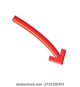 Curved red arrow vector illustration, arrow clip art, red arrow clip art, isolated on white background
