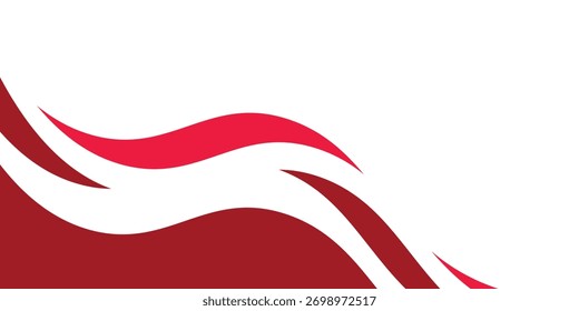 Fondo rojo curvado. Elementos curvos de encabezado y pie de página. Ilustración vectorial eps10
