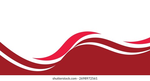 Fondo rojo curvado. Elementos curvos de encabezado y pie de página. Ilustración vectorial eps10
