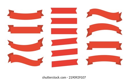 Curved Red Banner Ribbon Vector Ribbon Stock Vector (Royalty Free ...