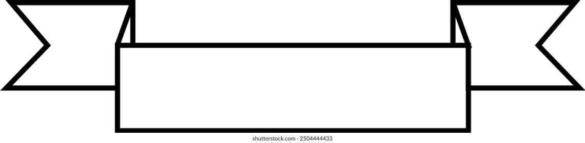 Curved red banner ribbon vector. Ribbon Banners simple flat design