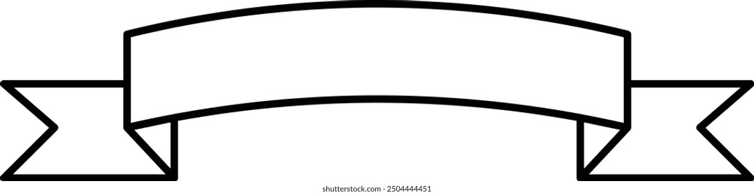Curved red banner ribbon vector. Ribbon Banners simple flat design