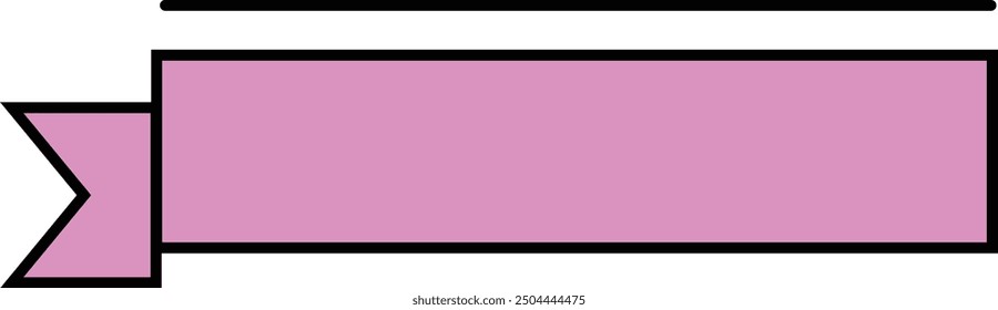 Curved red banner ribbon vector. Ribbon Banners simple flat design