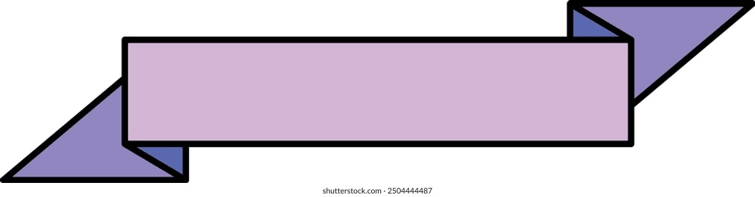 Vector de cinta de Anuncio rojo curvado. Diseño plano simple de Anuncios de cinta