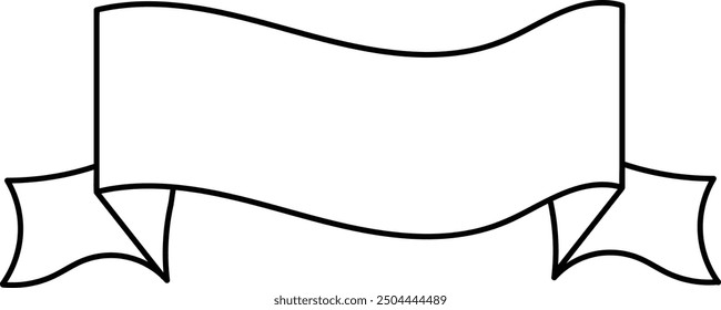 Curved red banner ribbon vector. Ribbon Banners simple flat design