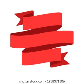 Curved ribbon rape tag frame isolated on white background