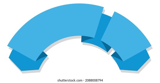 Curved ribbon scroll with arrowheads. Empty label