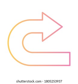 curved right arrow gradient style icon design of direction web forward and infographic theme Vector illustration