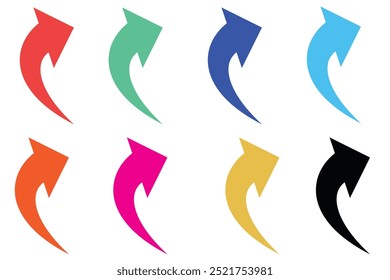 Curved Right Arrow Multi Color Set