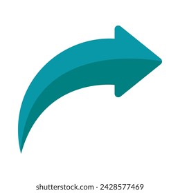 Curved Right Vector Flat Icon Design
