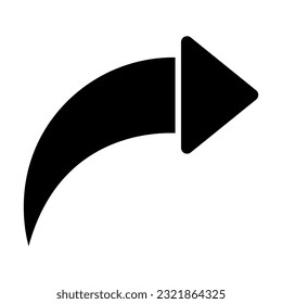 Icono De Glifo Vector Derecha Curvado Para Uso Personal Y Comercial.
