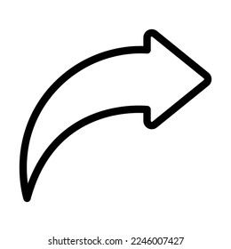 Curved Right Vector Line Icon Design