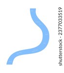 Curved River Icon Vector Illustration
