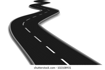 Curved road bridge. Vector