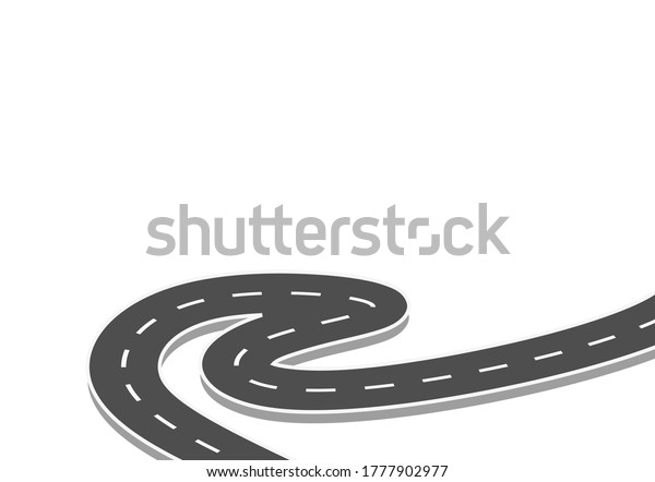 Curved road journey to the future.
Asphalt street isolated on white background. winding highway
location. designed for abstract, background,template,milestone
element,diagram
process,infographic.
