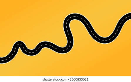 curved road scenic Curvy Road on a Yellow Background Creative vector illustration winding  route
