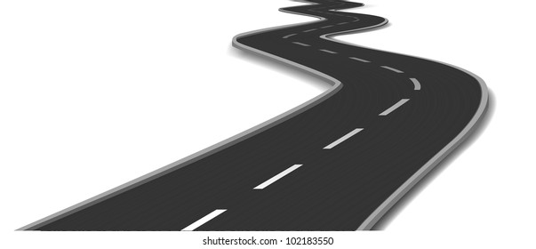 Curved road. Vector