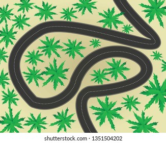 curved Road. vector illustration