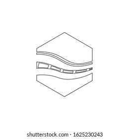 
Curved road vector with white markings. Highway
