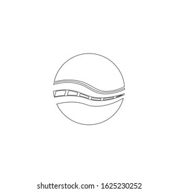 
Curved road vector with white markings. Highway