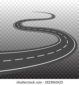 Winding Road Isolated Transparent Special Effect Stock Vector (Royalty ...