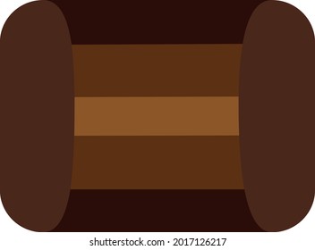 Curved rounded rectangular chocolate candy with angular shaded pillow centre panel.  Layered confectionary SVG svg