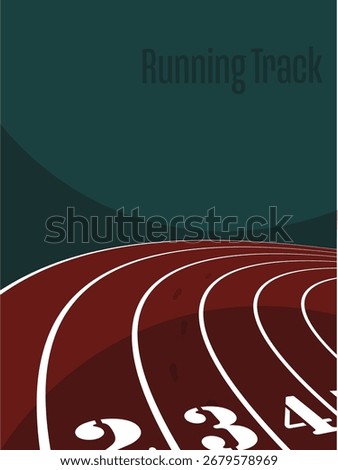 curved running track poster with background vector illustration
